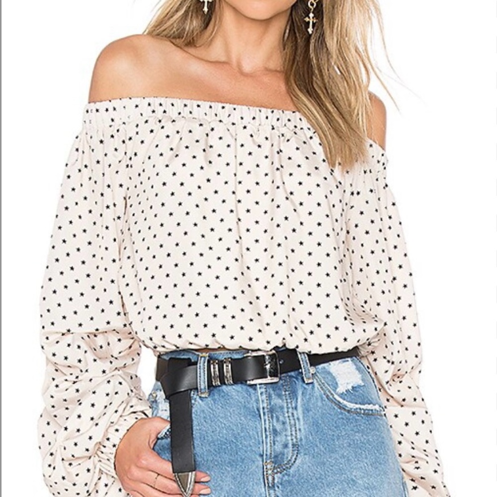 Lovers + Friends Cream Puff Sleeve Blouse
